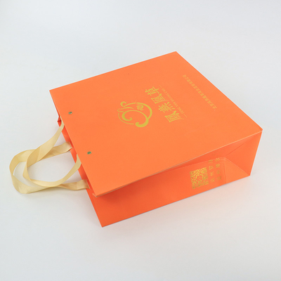 Glossy Branded Shopping Gift Custom Logo Paper Bags With Rope Handles