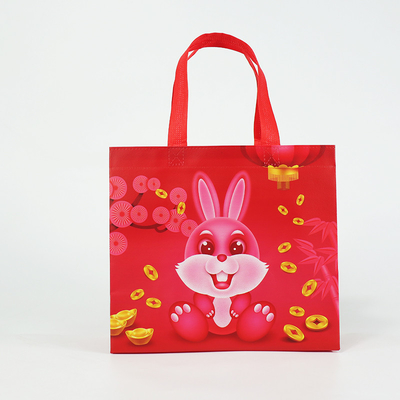 Custom Reusable Bags Print Rabbit Cartoon Polypropylene Woven Pp Laminated
