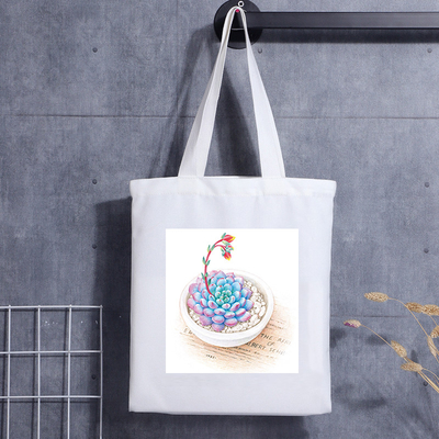 Small Handle Canvas Gift Promotion Pouch Bag With Custom Printed Logo