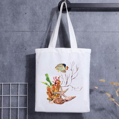 Small Handle Canvas Gift Promotion Pouch Bag With Custom Printed Logo