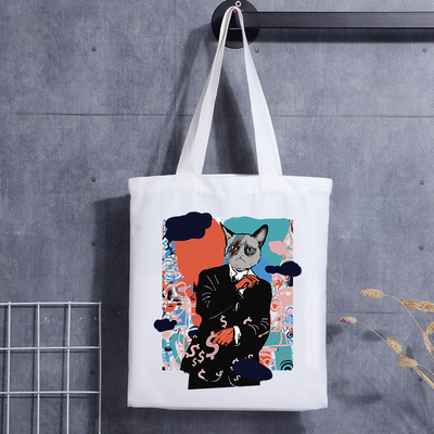 Small Handle Canvas Gift Promotion Pouch Bag With Custom Printed Logo