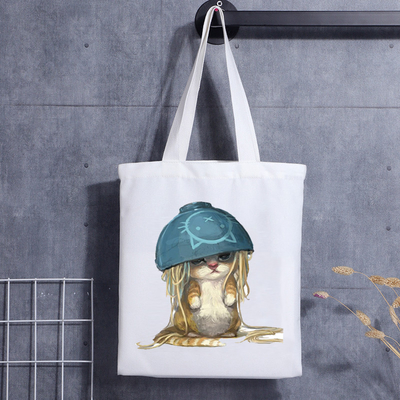 Custom Dog Gift Bag Cat Face Blank Shoulder Canvas Tote Bag With Logo Handbag