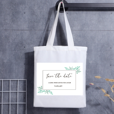Custom Printed Shopping Christmas Gift Cartoon Ladies Canvas Carrier Bags Cotton Logo
