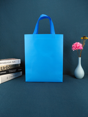 Recycled Blue Clothing Shoe Gift Bag Non Woven Tote Bag Custom Reusable