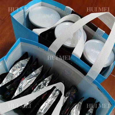 Breathable PP Non Woven Polypropylene Tote Bags Tearproof Blue And Black