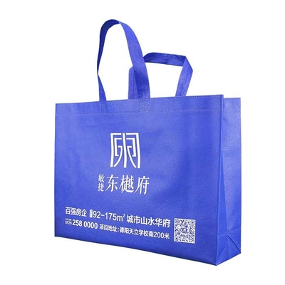 Heat Transfer Non Woven Polypropylene Shopping Bags Blue Anti Pull