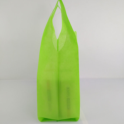 Tote Handle Heat Transfer Non Woven T Shirt Bag Green Anti Pull
