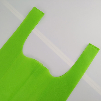 Tote Handle Heat Transfer Non Woven T Shirt Bag Green Anti Pull