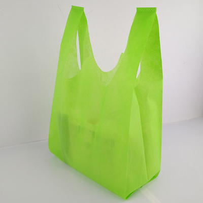 Tote Handle Heat Transfer Non Woven T Shirt Bag Green Anti Pull
