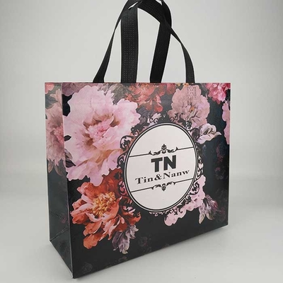 Nylon Drawstring Handle Grocery Non Woven Loop Handle Bag Breathable