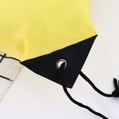 Polypropylene 32*42cm Drawstring Non Woven Bag Yellow 80Gsm For Shopping