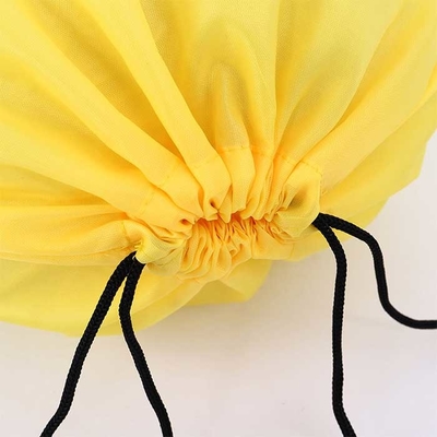 Polypropylene 32*42cm Drawstring Non Woven Bag Yellow 80Gsm For Shopping