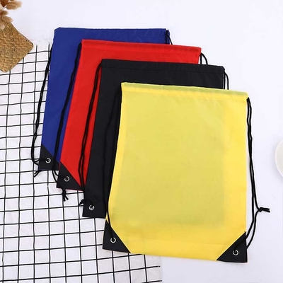 Polypropylene 32*42cm Drawstring Non Woven Bag Yellow 80Gsm For Shopping