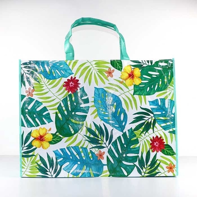 Foldable Polypropylene 160Gsm Laminated Shopping Bags With Heat Transfer Printing
