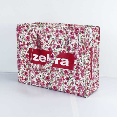 Foldable Environmental Friendly Handle PP Woven Bags For Supermarket